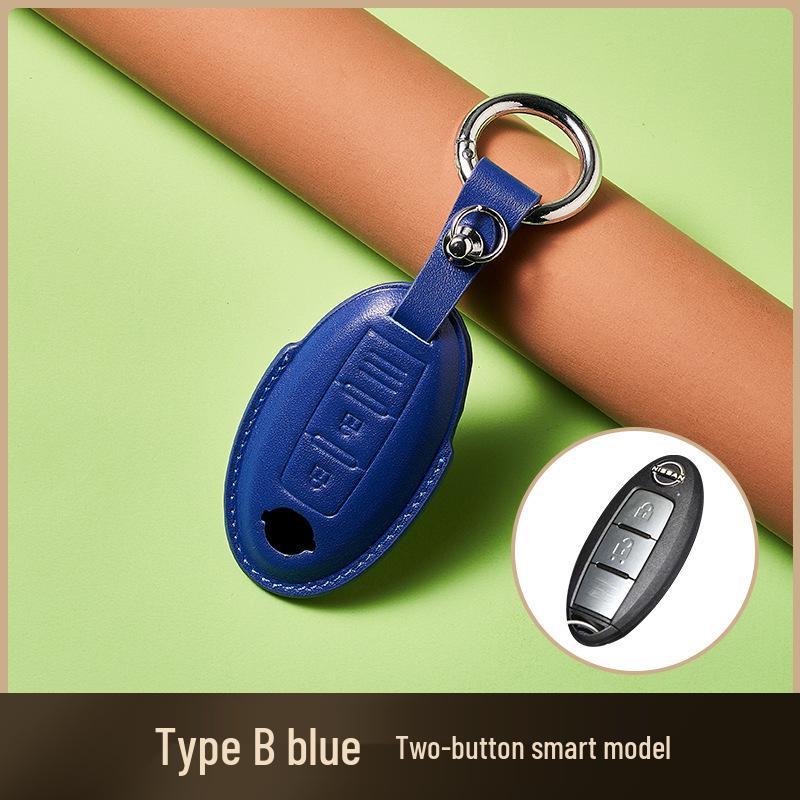 Skórzany Etui na Klucze ze Skóry Wyprawianej Roślinnie dla Nowego Kluczyka Samochodowego Sylphy Murano, Ręcznie Robiony Wzór Klamry dla Mężczyzn