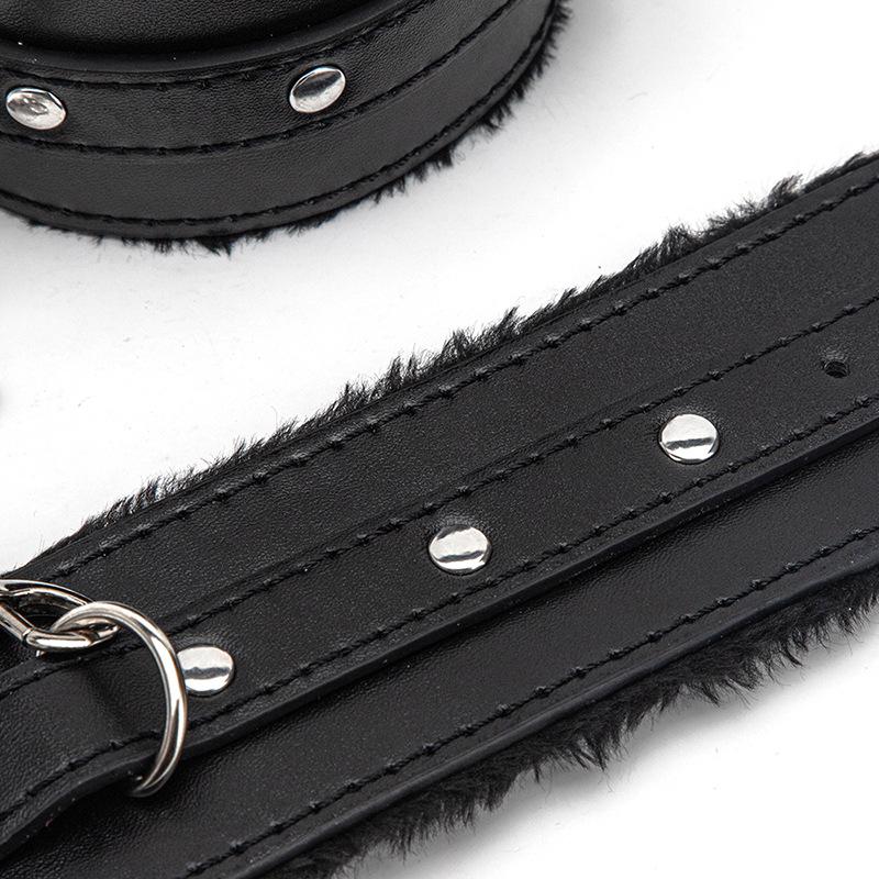 Bondage-Set für Erwachsene, Plüsch, Hand- und Fußfesseln, Kreuzleder, Plüsch, Erotik, 3-teiliges Bondage-Spielzeug, Bondage-Set