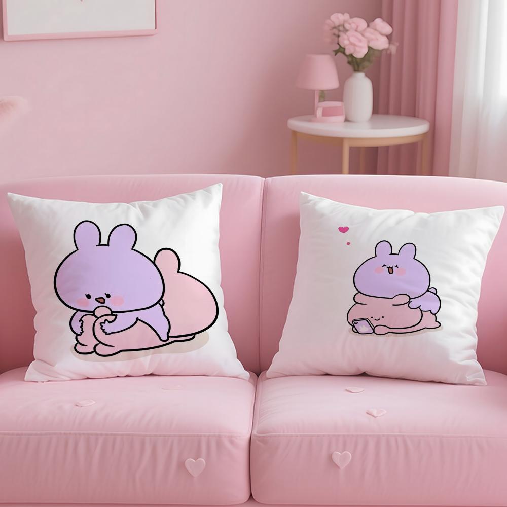 Asleep Cute AAsamimi Pillow Case Soft Plush Fabric DoubleSided Printed Cushion Cover Warm Winter Sofa Pillow Case