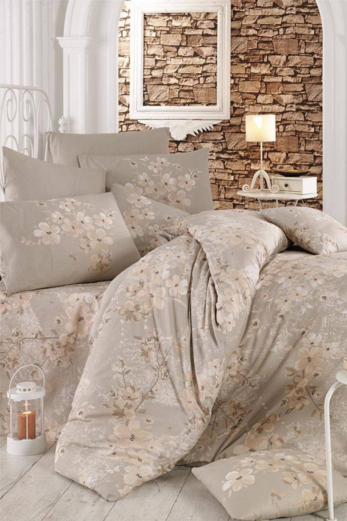 

Double Duvet Cover Set Cotton Beige Spring