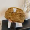 Sac à main tissé demi-lune Pochette en herbe Sac croissant Sac en paille tendance Filles