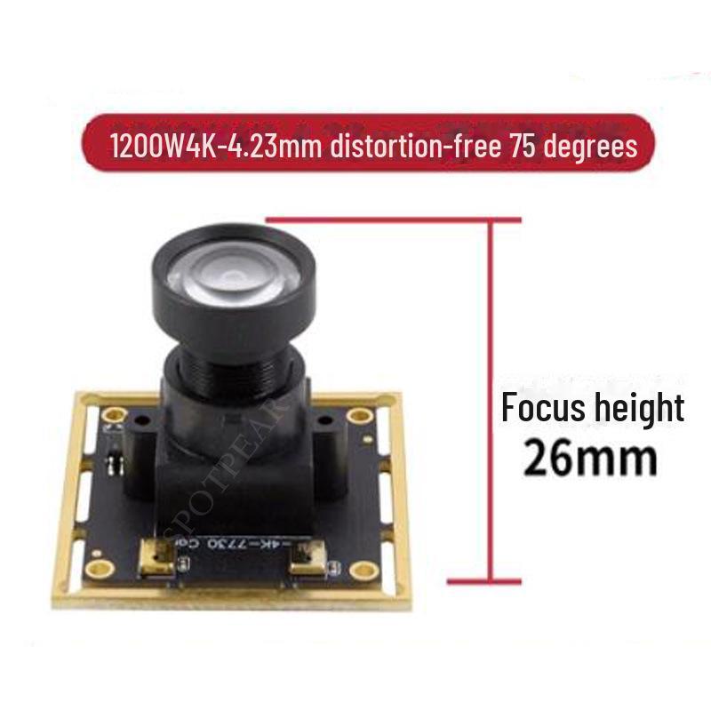 Cameră industrială USB de 1200 W cu senzor IMX377: Unghi larg, fără distorsiuni, compatibil cu Android, Raspberry Pi și Linux. Nu este nevoie de șofer.