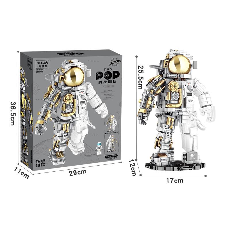 Mechanical Aerospace Astronaut Building Blocks Space Detect Assemble Bricks Toys Desk Decoration Gift for Children