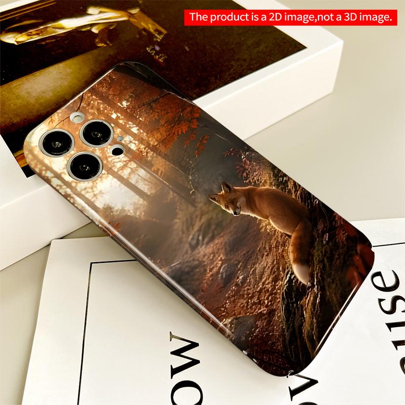 2DFlat Autumn Fox in Golden Forest Light All inclusive film hard iPhone case, compatible with iPhone 18 Pro Max 17 16 15 14 13 12 11