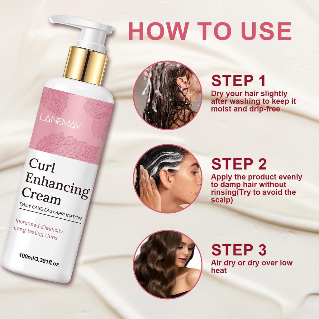 Curl Enhancing Cream-Long lastiing Curl Hair Enhancing And Nourishing-Suitable For All Hair Types, 100ml
