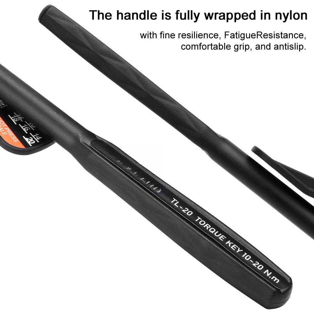 Black Bicycle Torque Wrench Set Hexagon Wrench Portable Bike Spanner Kit High Precision Torque Tool TL 10
