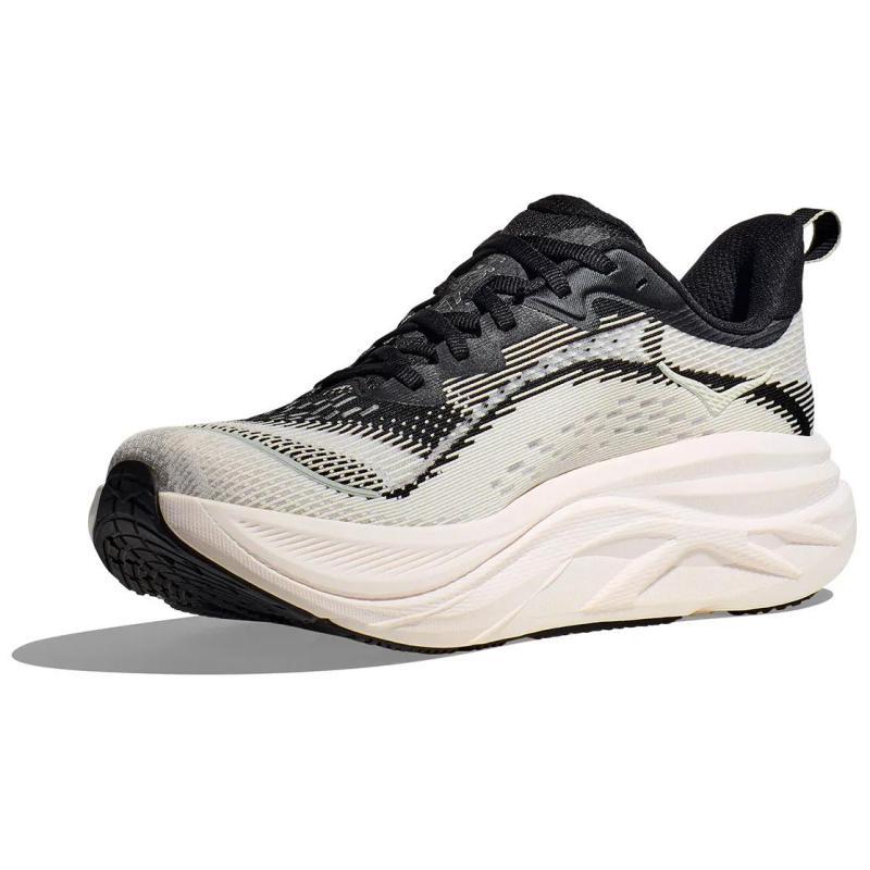 HOKA One One SKYFLOW Anti Slip Wear Resistant Low Top Casual Running Shoes Women's White Black Sneakers 1155113-bwht