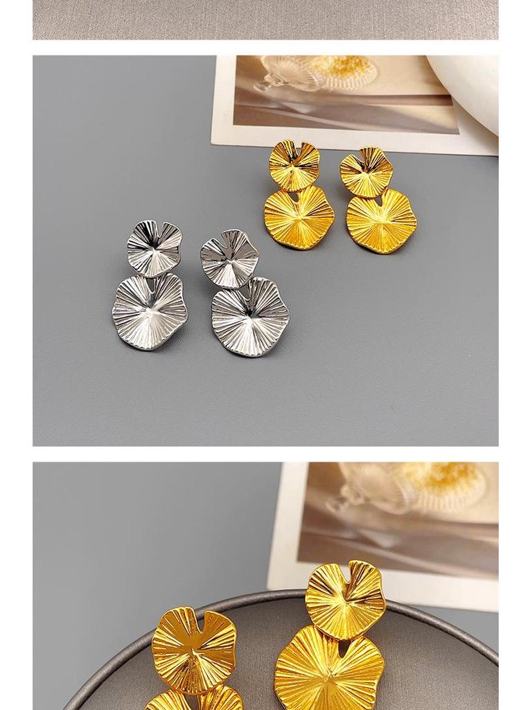 Retro Asymmetrische Lotusblatt-Ohrringe - Schlichter, vielseitiger und stilvoller Hängeschmuck