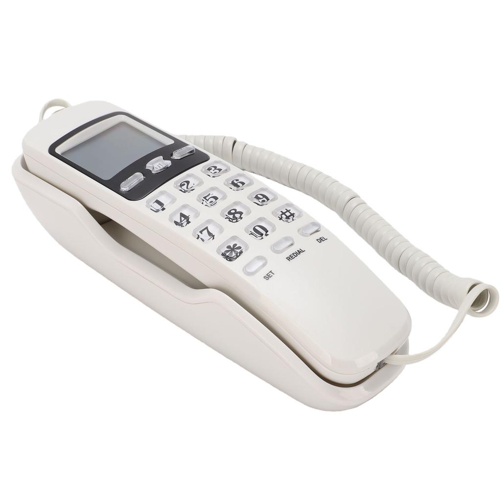 Telefone Básico com Fio Montável na Parede Estilo Retrô Fino Telefone Fixo de Parede com Suporte DTMF para Identificador de Chamadas Portátil para Casa Hotel