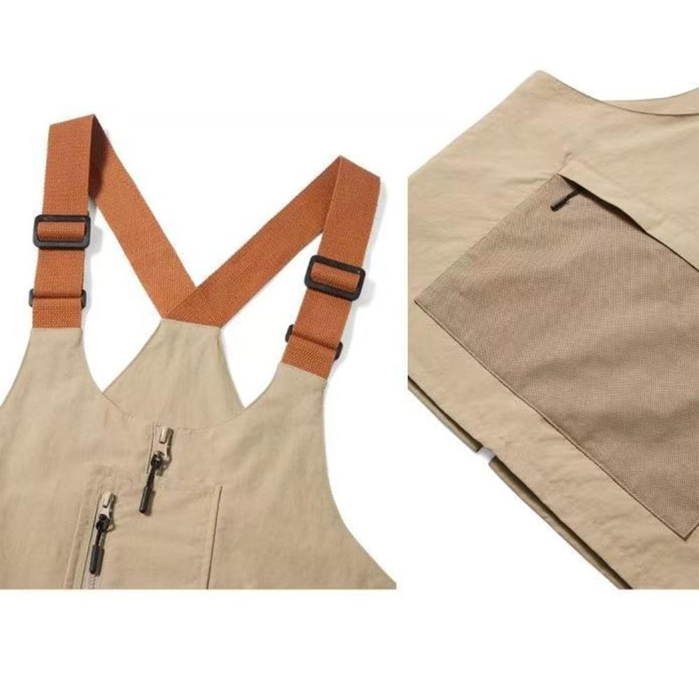 Polyester Vest Shoulder Bag Multi Zippered Pockets Crossbody Vest Bag Utility Vest Backpack Women