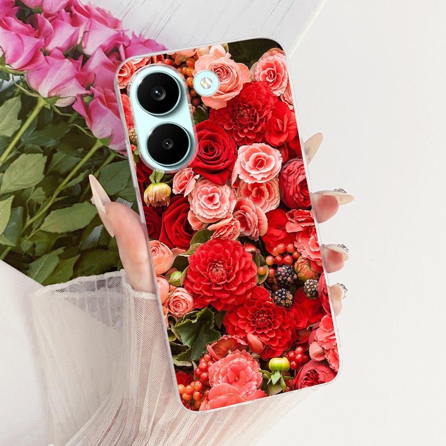 Case For Xiaomi Poco X8 Pro Max Cover Popular Flower Soft Silicone Transparent TPU Bumper For Xiaomi Poco X8 Pro X8ProMax Fundas