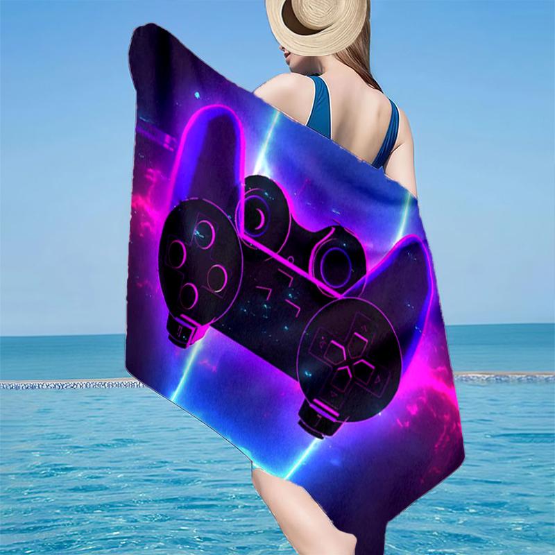 Asciugamano da Spiaggia Colorato con Artwork per Gamer, Microfibra Super Morbida, Regalo per Lei/Lui, Compleanno, per Piscina, Spiaggia, Viaggio, Decorazione per la Casa, Regali per Fan