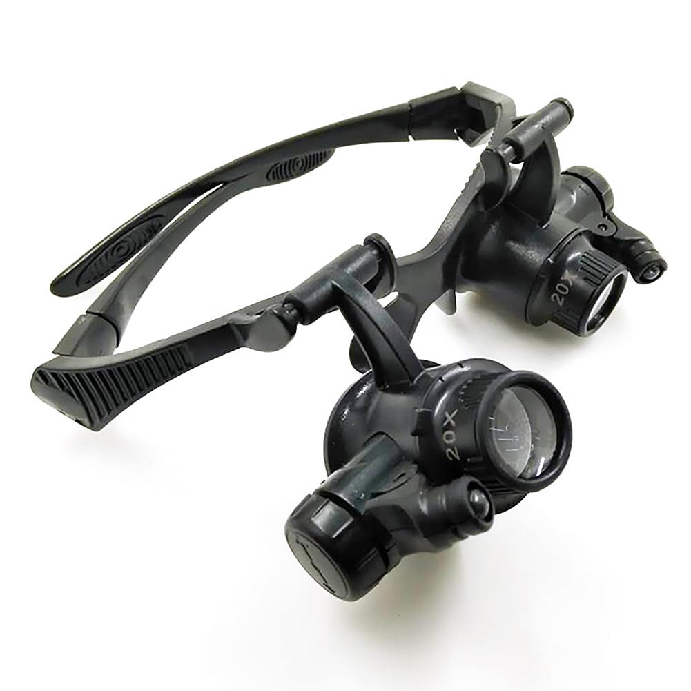 Magnifying Glasses LED Light Lamp Head Loupe Jeweler Magnifier Eye Glasses Optical Glass Tool Repair Reading Magnifier