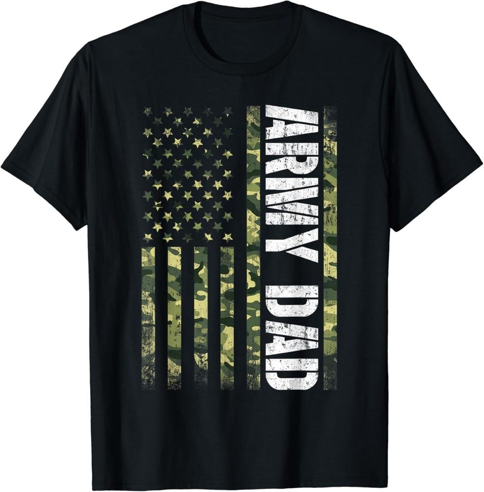 Proud Army Dad United States USA Flag Gift For Father s Day T-Shirt Unisex T-Shirt XXL