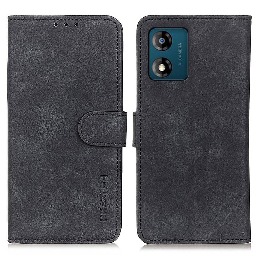 KHAZNEH For Motorola Moto E13 4G Anti-drop Phone Case Retro Texture Flip Leather Wallet Stand Anti-scratch Phone Cover
