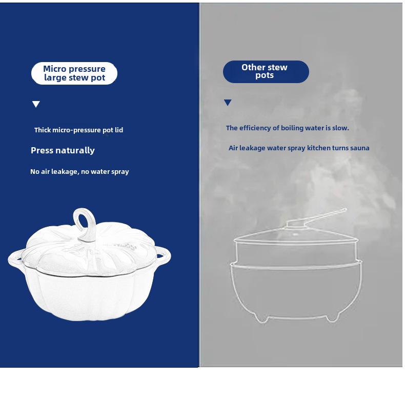 Little Happiness Multi-Function Cast Iron Pumpkin Enamel Pot - Stew, Soup, Universal Induction Cooker