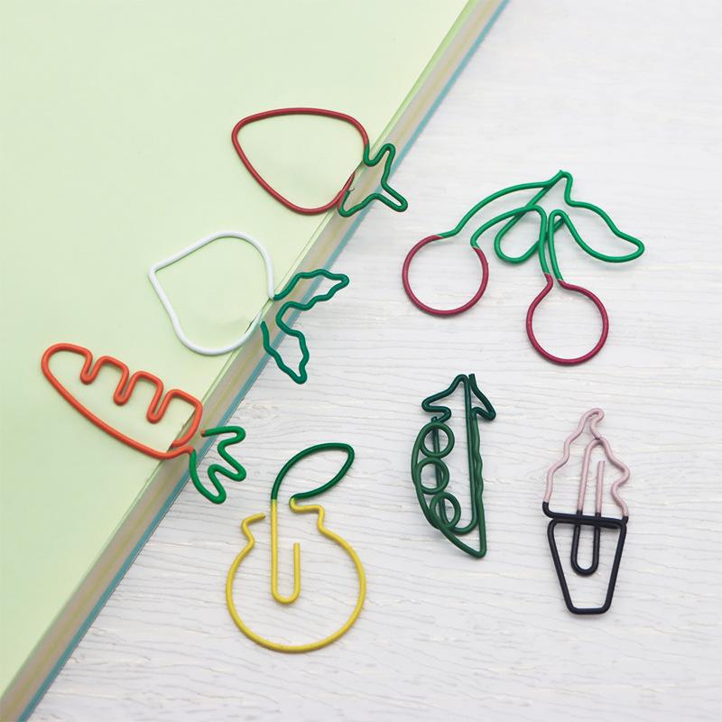 Cross-Border Colorful Carrot Paper Clips - Creative and Irregular Cartoon Metal Bookmarks for Planners