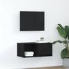 VidaXL TV Cabinet Black Oak 60x31x25.5 Cm Engineered Wood, TV Stand, Hi-fi Cabinet, Entertainment Center, TV Sideboard, 861438