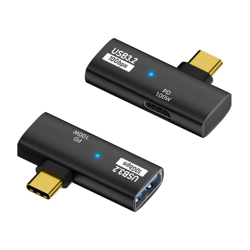 2pcs Type C Converter Adapter PD100W Fast Charging Splitter Support 10Gbps Data for Multiple Devices and Travel Use