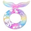 Ciambella gonfiabile da nuoto a forma di sirena blu spessa per bambini