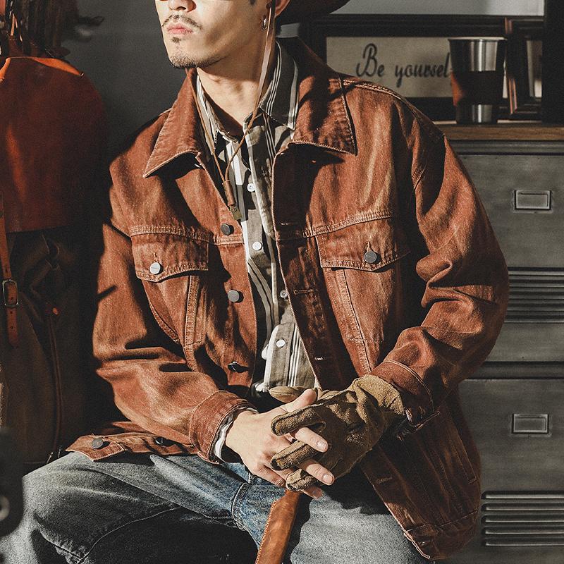 Men's 2026 Trendy American Retro Denim Jacket – Autumn Loose-Fit Workwear Style