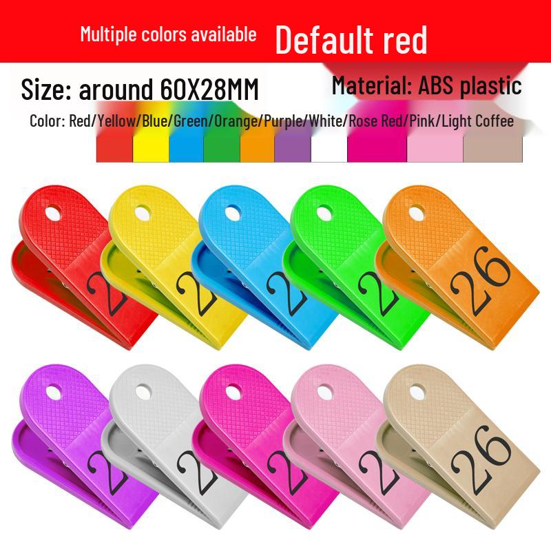 

Mala Tang Restaurant Number Clip for Catering and Bathing Shoe Square Clip 1-10 Double-sided (Red)