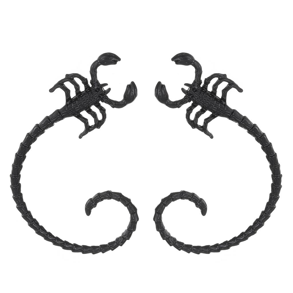 Gothic Black Scorpion Ear Cuff Punk Hip Hop Simulation Scorpion Ear Wrap Fashion Halloween Party Statement Non Piercing Ear Jewelry for Women Men