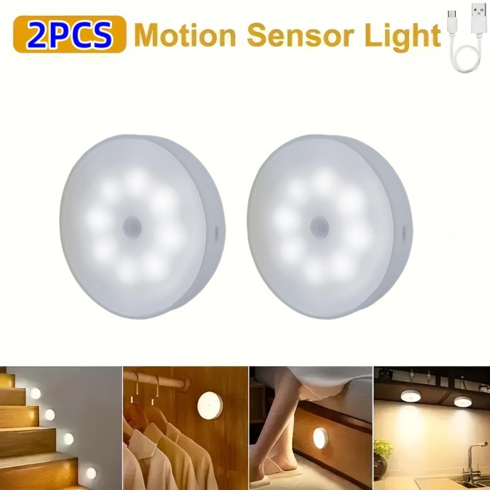 2/4pcs of Magnetic Motion-Sensing Night Lights, USB Charging, Office Lights, Closet Lights, Cabinet Lights, Wine Cabinet Light