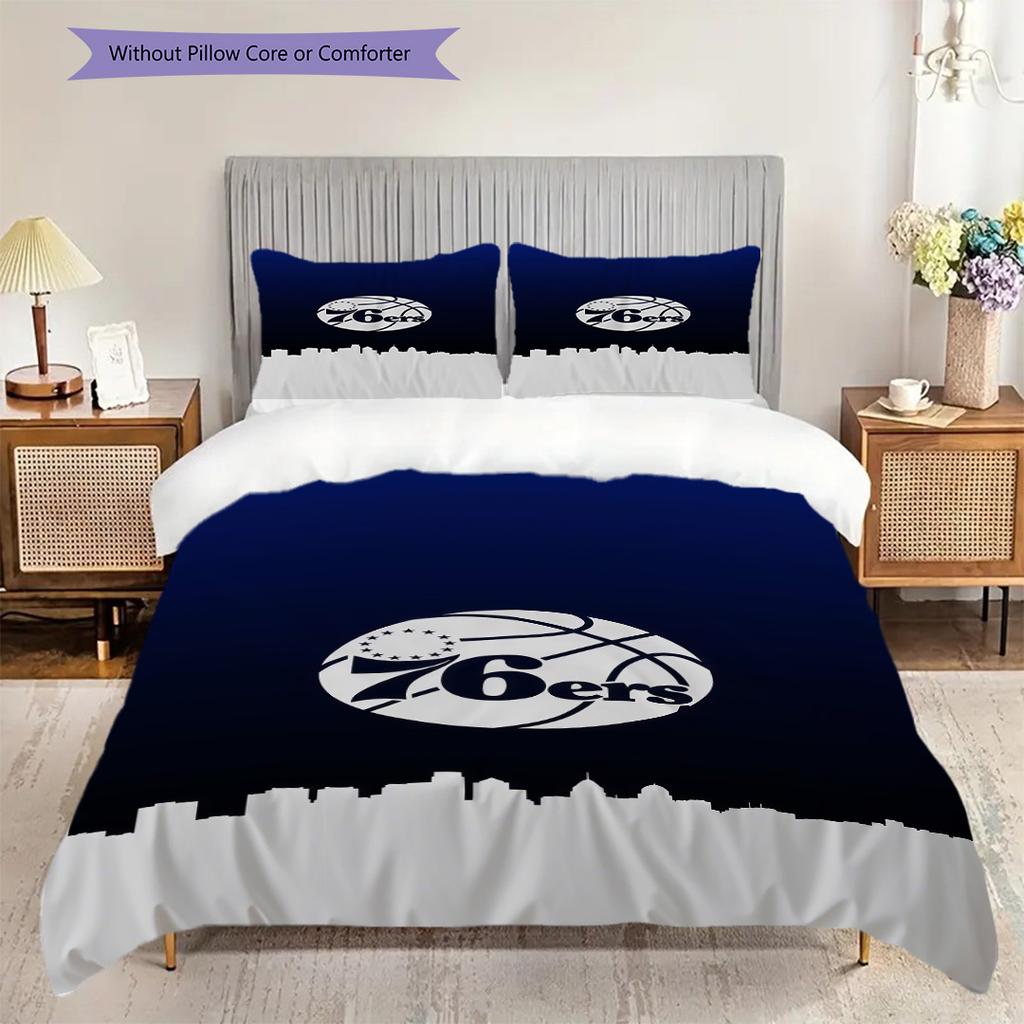 Philadelphia ers Basketball Spirit Three-piece set(1 * duvet cover + 2 * pillowcase, without core)Soft and comfortable Duvet cover and pillowcase