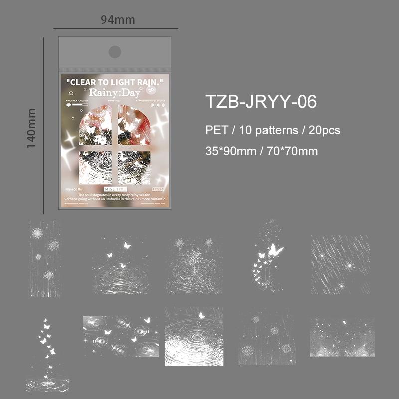 

Today s Rain Series Vintage Rain Landscape PET Sticker Creative DIY Journal Material Collage Scrapbook Stationery