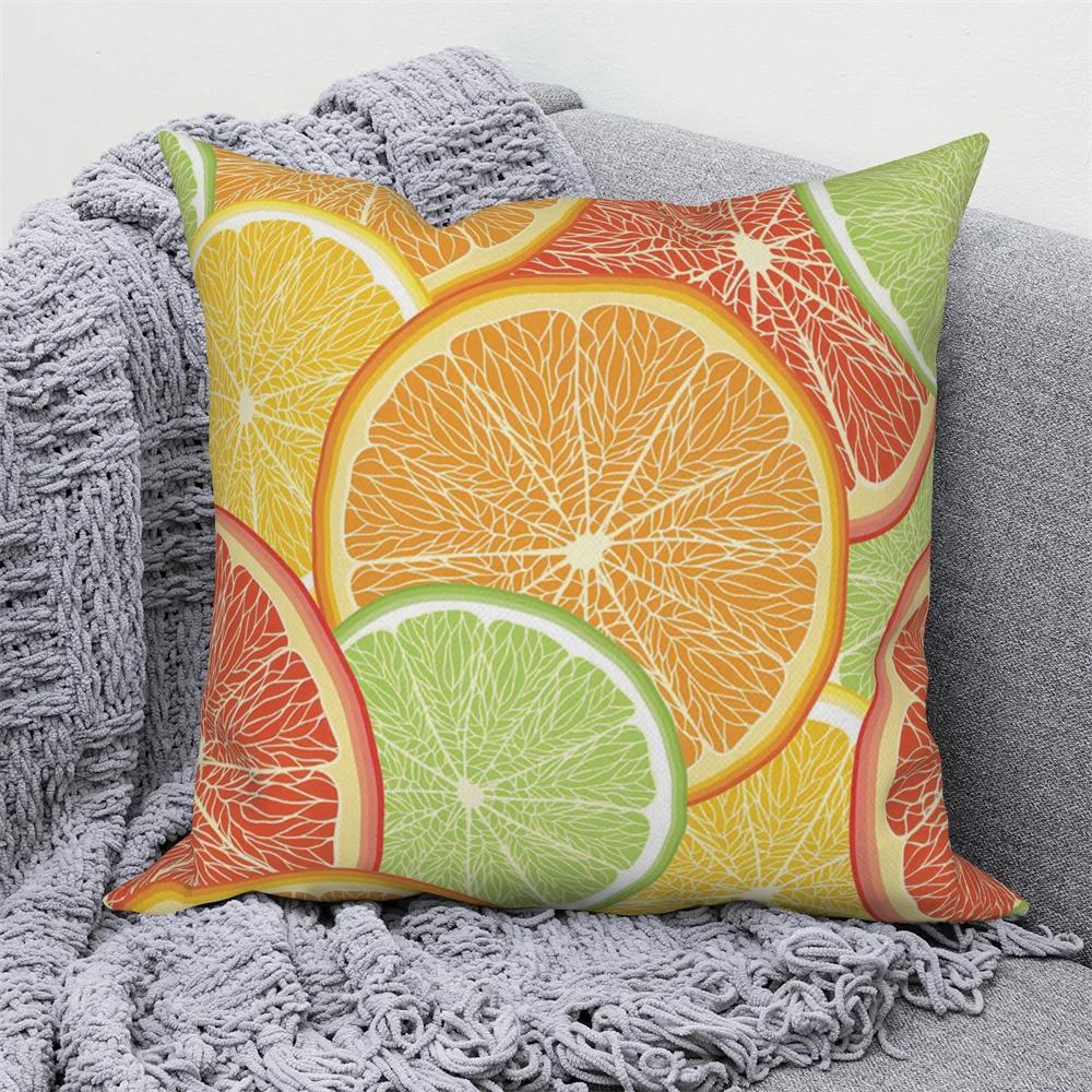 Fruit Print Pillowcase  Summer Home Decor Cushion Cover Sofa Car  Throw