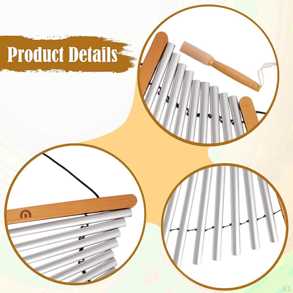 9 Tone Handy Chime with Mallet Pounding Toys Motor Skills Swinging Chimes Musical Toy for Preschool