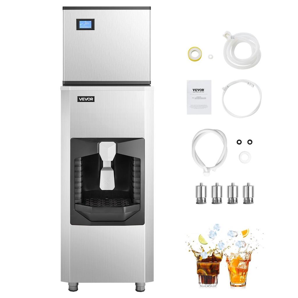 300 Lbs/Day Commercial Ice Maker 180 Lbs Storage Bin Auto Ice Dispensing