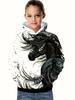 Sudadera con capucha de manga larga para niña con estampado de caballo en 3D, ropa cómoda para niños.
