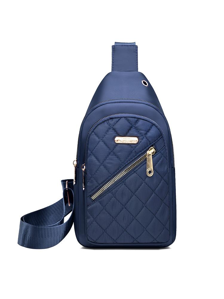 Women's Embroidered Nylon Chest Bag, Unisex Crossbody Sling Pack, Lightweight Travel Hiking Bag