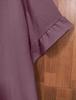 Plus Size Women's Ice Silk Pleated Ruffle Top with Flare Sleeves and Round Neck.