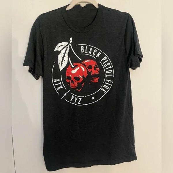 Black Pistol Fire Band Skull Cherry Shirt Black Cotton Unisex S-5XL EM1631 Unisex T-Shirt S