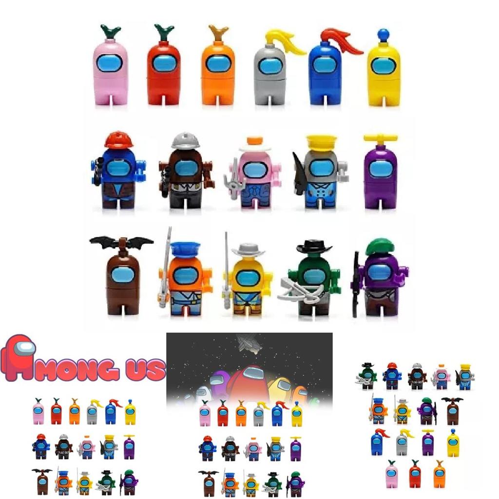 Exciting Space Among Us 16 Character Mini Building Blocks Perfect For Kids Playtime