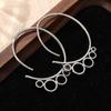 Vintage Geometry Hand Carved Hollowed Silvery Plated Pendant Earrings for Women  Concise Party Jewelry Accessories Crafts