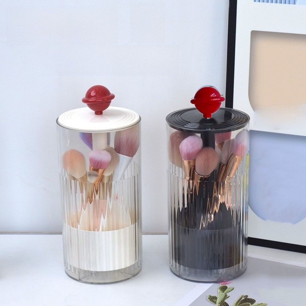 Plastic Makeup Brushes Holder with Lid Cosmetic Brushes Storage Box  Lipstick Container