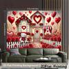 2D Valentine's Day Teddy Bear & Red Rose Photography Backdrop