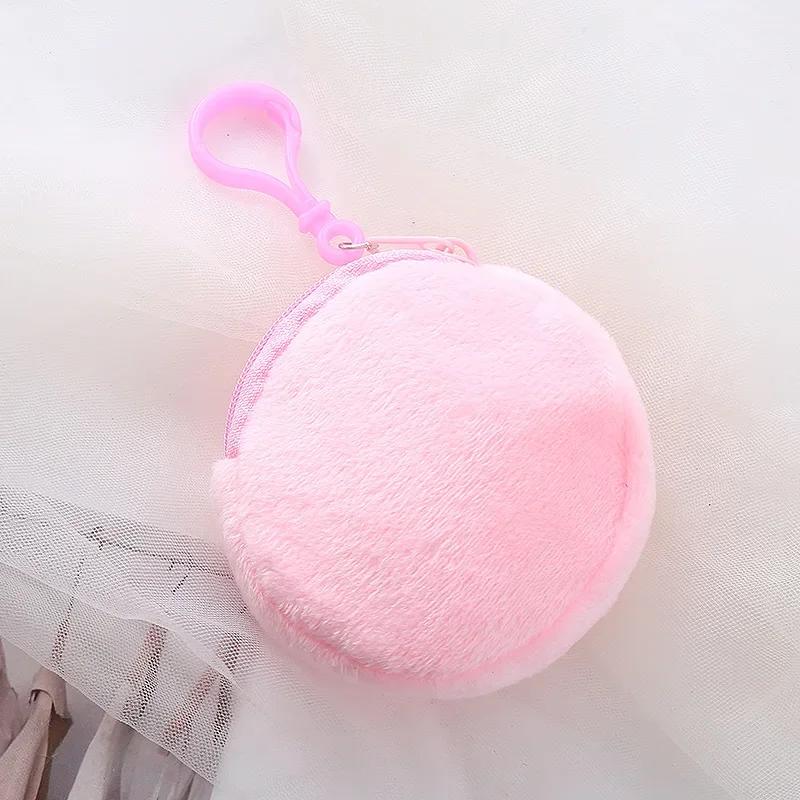 Soft Plush Round Coin Bags Purse Money Wallet Pouch for Kids Key Earphone Organizer Storage Bags Kids Plush Purses