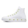 Chuck Taylor All Star Studded Lift Plateforme Blanche Dorée Baskets Femme A06787C