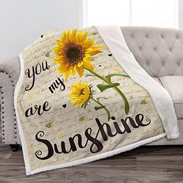 Sunflower Pattern Flannel Blanket Sofa Sheet Bedspread Blanket