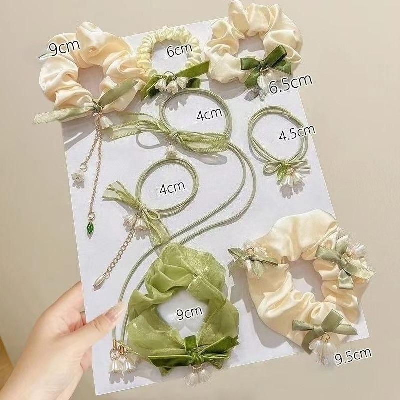 Set lily of the valley flower rubber band hair ring high elasticity and durable Korean version of the head rope new fresh girl hair tie rope