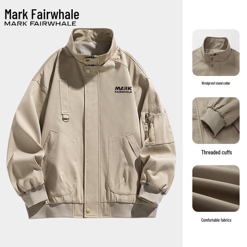 

Mark Fairwhale Men s Stand-Collar Casual Jacket L