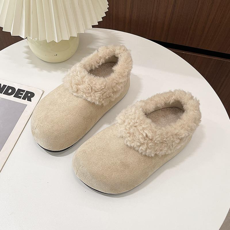 Retro popular niche design feeling Mao Mao edge women winter new wear Mao Mao warm cotton shoes