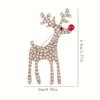 1pc Exquisite Alloy Crystal Rhinestone Deer Brooch Pin for Women, Versatile Reindeer Lapel Pin for Daily & Gift Accessory, All-Season Wear