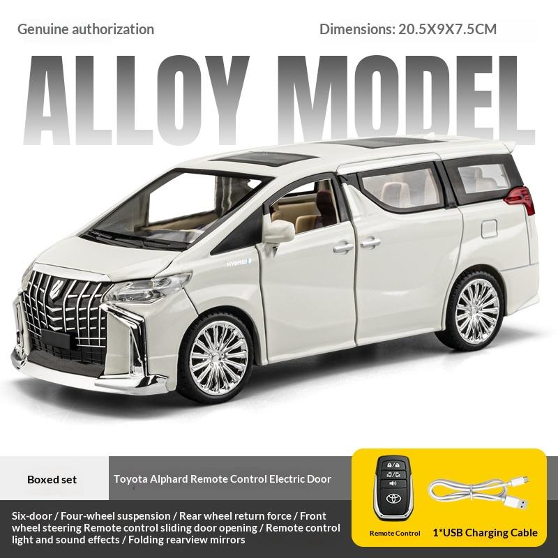 Alloy 1/24 Toyota Elfa car model can be remotely opened door simulation sound and light children's toy car boy car gift