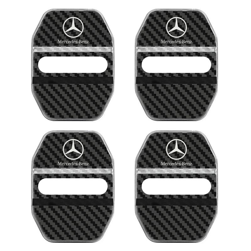 

4pcs For GLE MB AMG W203 W204 Mercedes Benz E300 GLC W168 W169 W176 W177 W205 W212 W213 Car Buckle Door Lock Cover styling